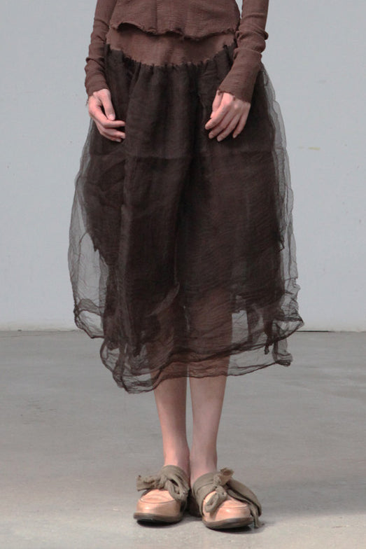 marc le bihan silk skirt 25930 BUFFLE